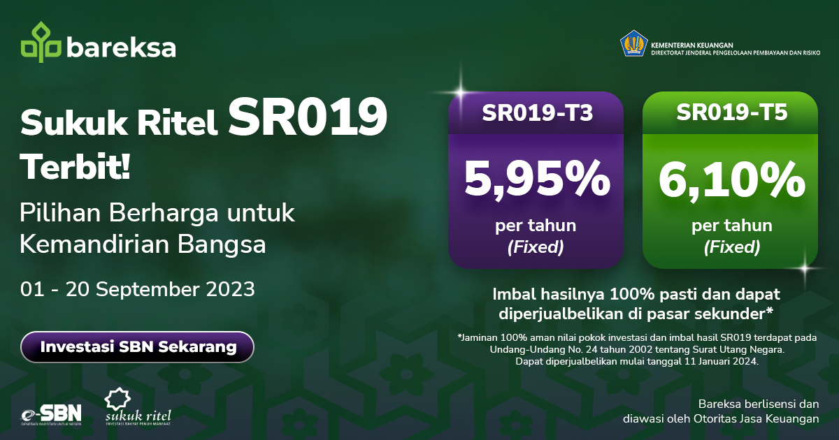 Investasi Sr019 2023 Surat Berharga Syariah Negara Sbsn Bareksa