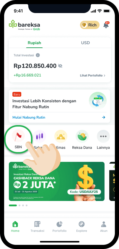 Pilih SBN di Homepage Bareksa